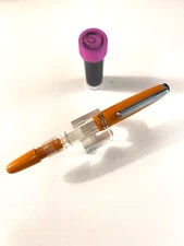 NEW Orange Fountain Pen DEMO Piston Filler FINE nib Comes with ink!  BEAUTIFUL!