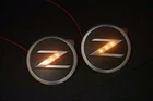 NISSAN Z33 350Z OEM FRONT SIDE FENDER CUSTOM EMBLEM W/ AMBER LED LIGHT KIT PAIR