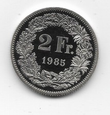 Monete Svizzere 2 FRANCHI ANNI - 1985 - 1988 - FIOR DI CONIO