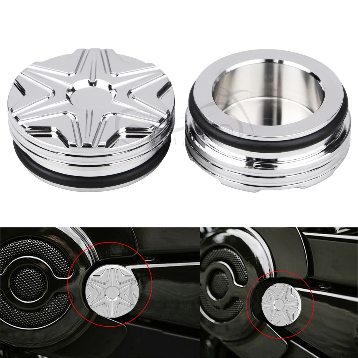 Chrome CNC Aluminum Swingarm Pivot Covers For Harley V-Rod