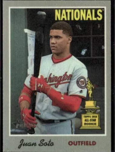 2019 Topps Heritage #4 Juan Soto 1970 Cloth Stickers