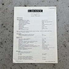 Original HH Scott Service Manual / Model 342B 382B