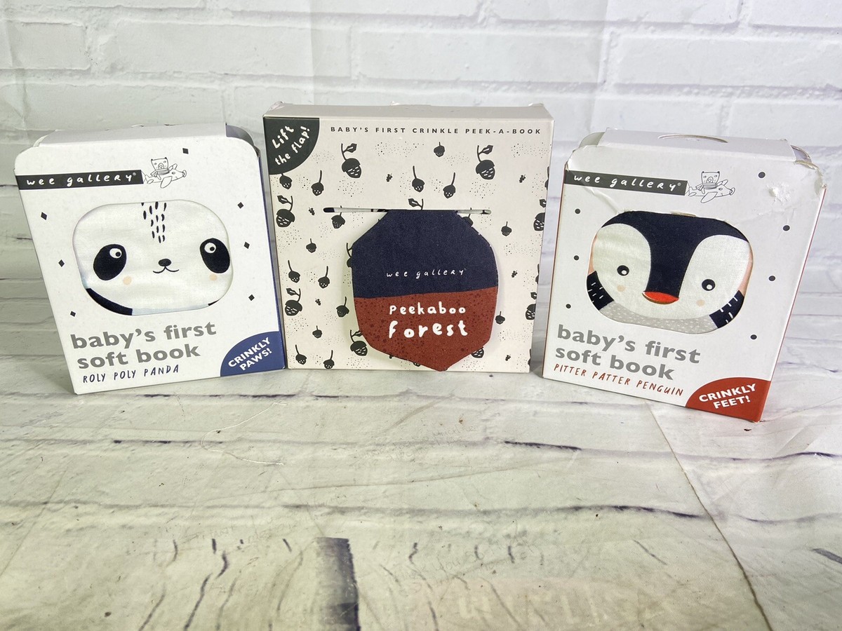 Baby First Soft Book Wee Gallery Cloth Books Panda Penguin Peek A Boo  Forest Lot