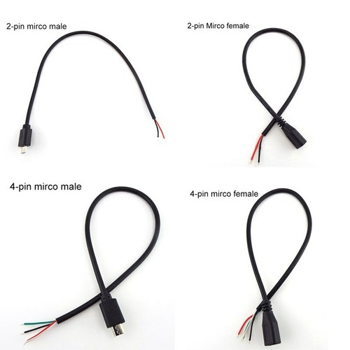 Micro USB 2.0 A Female Male Jack Connector 2/4 Pin Wire Data Charge Cable Cord - Picture 2 of 12