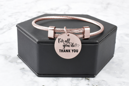 Stainless Steel Frontline Appreciation Bracelets in Rose Gold By Pink Box - Picture 103 of 108