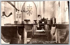 Postcard RPPC IA Nashua Iowa Interior Little Brown Church R11