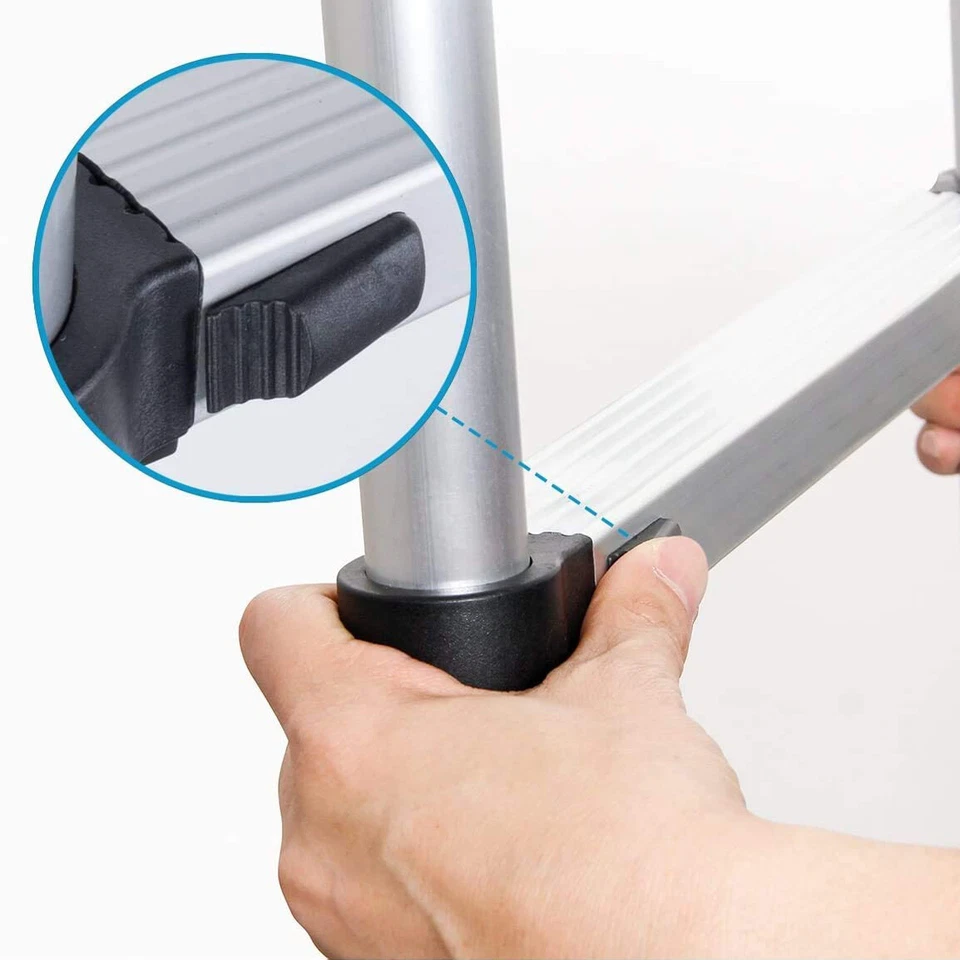 SCALA TELESCOPICA IN ALLUMINIO PORTATILE ESTENSIBILE MULTIUSO SUPPORTA 150 KG CE - Immagine 4 di 4