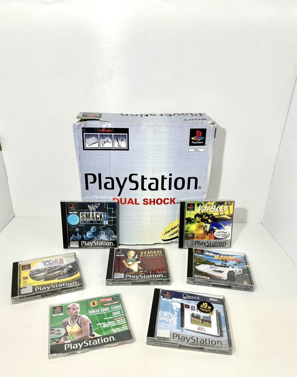 SONY BOXED PS1 CONSOLE GAMES BUNDLE SCPH 7502B PLAYSTATION