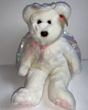 Ty Beanie Buddies Angel Bear Halo Large 15 Inch White Bear Iridescent Wings 1999