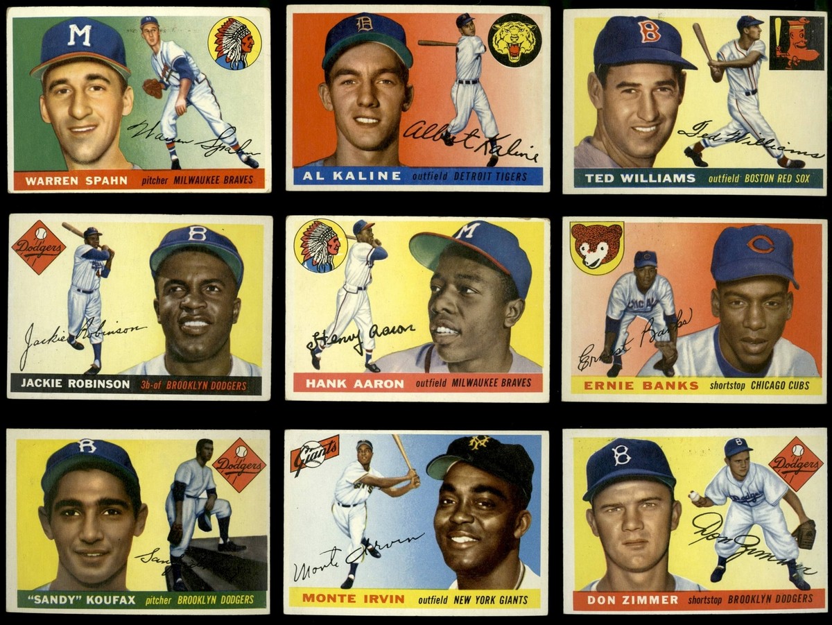 1955 Topps Baseball Complete Set 206/206 Mid-Grade Aaron Mays