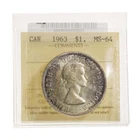 1 Dollar 1963 ICCS MS-64