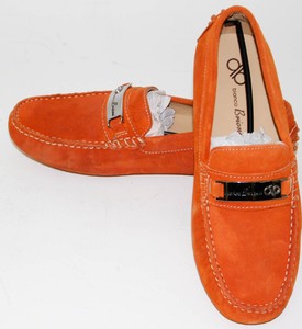 orange driving shoes