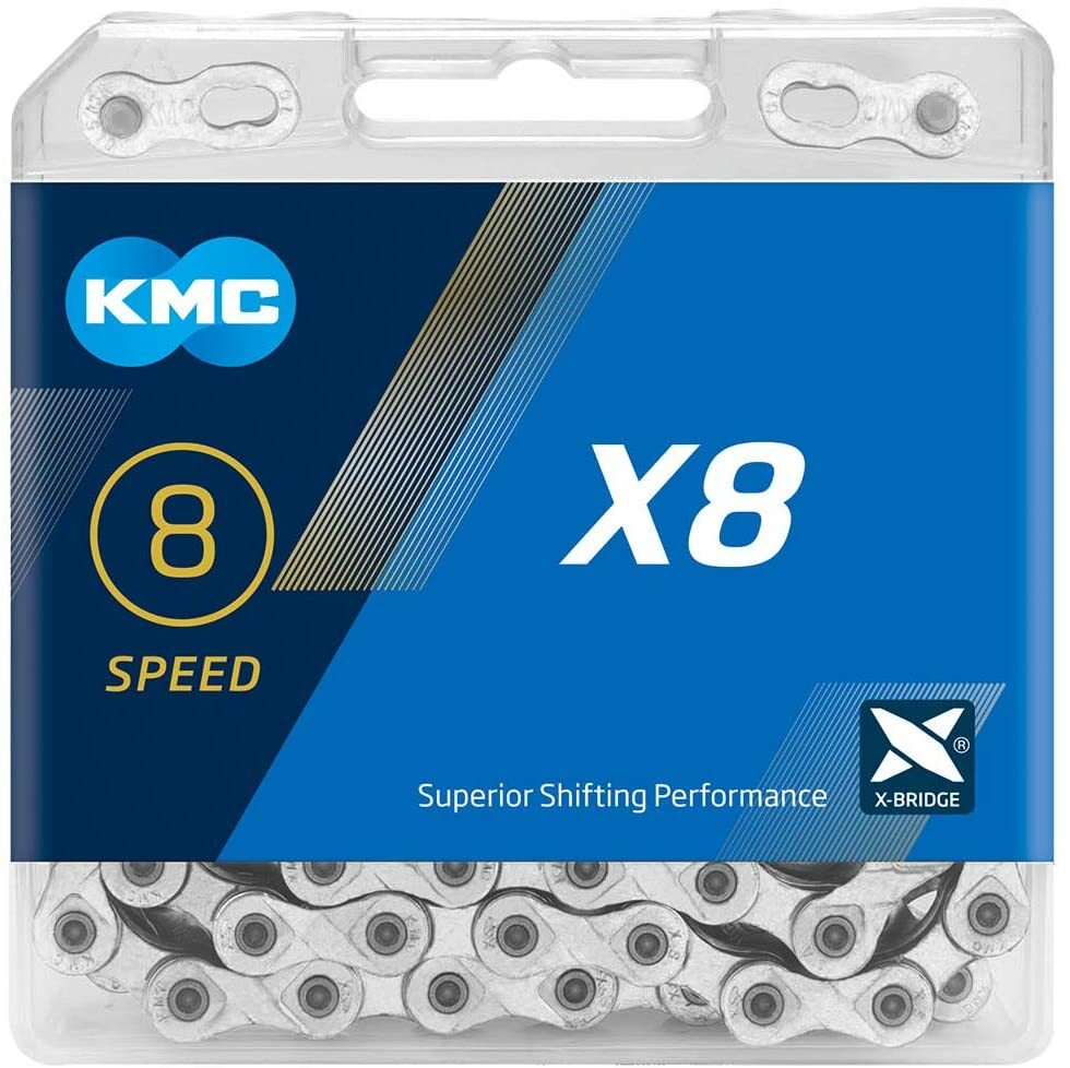 525240230 KMC X8 8 Speed Silver Chain, Unisex Adult | eBay UK