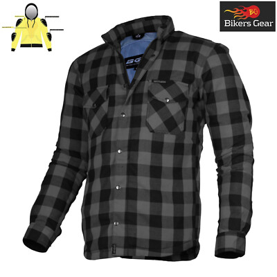 Biker Gang Motorrad Flanell Holzfäller Shirt Linien Dupont  kevlar Ce Rüstungen
