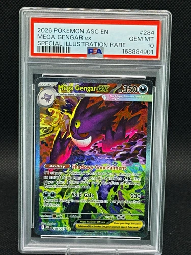 Pokemon Mega Gengar ex 284/217 Me: Ascended Heroes SIR Holo EN PSA 10