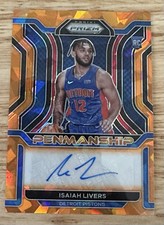 Isaiah Livers 2021-22 Prizm RC Penmanship Auto Orange Ice Rookie #RP-ILV
