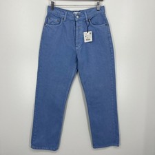 Zara Jeans Women's Size 6 Blue High Rise Straight Cotton New NWT