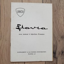 Notice Livret Lancia Flavia coupé 1.8L Injection