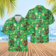 Classic St. Patrick's Day Hawaiian Shirt Beer Barrel Pot of Gold Irish Pub Wear