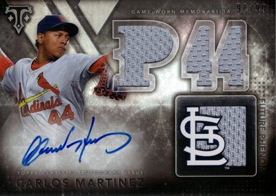 2015 Topps Triple Threads #129 Carlos Martinez Auto Jersey /99 - BB