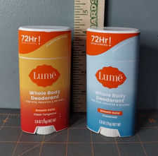 2 x Lume Smooth Solid Whole Body Deodorant ASSORTED SCENT Lot 2.6 oz - NEW