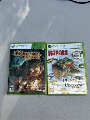 Lot Of 2 Xbox 360: Rapala Fishing Frenzy 2009 Cabelas Dangerous Hunts 2011