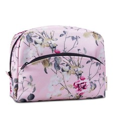 Floral Makeup Bag Cosmetic Pouch w/ Waterproof Lining  Zipper Pocket