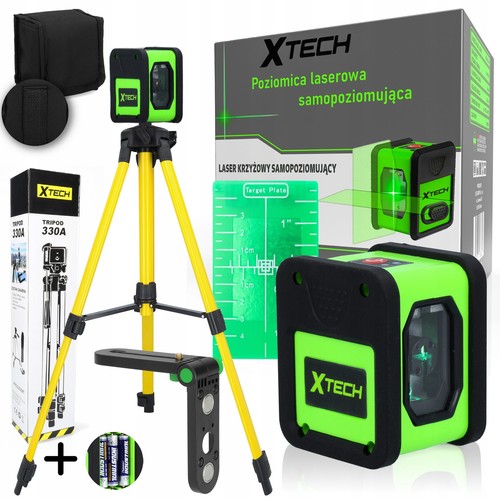 XTECH SELBSTNIVELLIERENDE LASERWASSERWAAGE KREUZ 4D 25M + STATIV MIT KOFFER - Bild 1 von 12