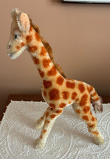 Vintage Steiff 11" tall Giraffe, Mohair Plush Missing Button Tag, CUTE