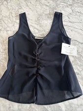 emporio armani Women  s Black Sleeveless Button Up V-neck Blouse Sz 40 US 4