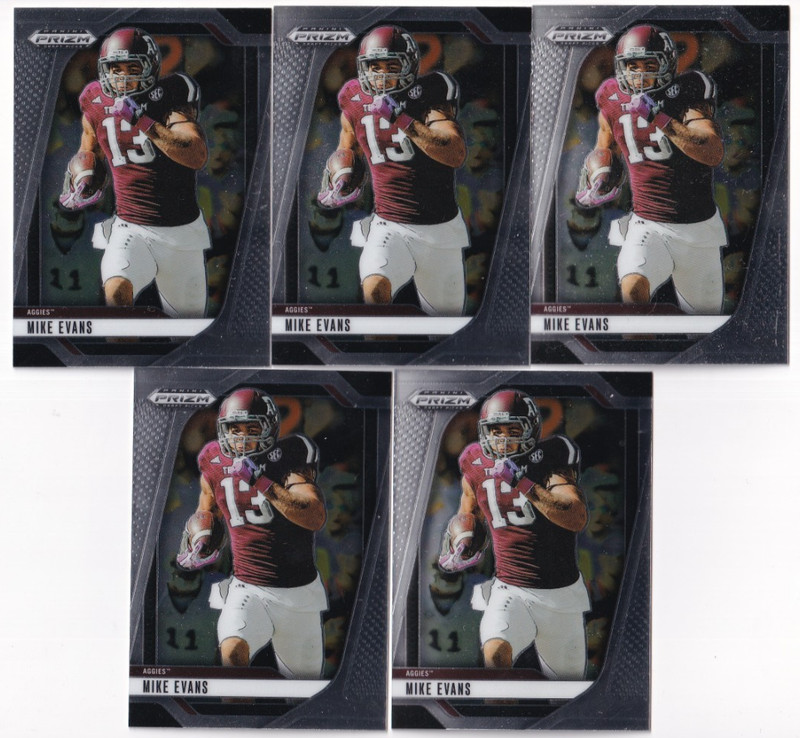 (5) Mike Evans 2025 PANINI PRIZM DRAFT PICKS CARD LOT #196 TEXAS A&M AGGIES