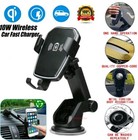 30W Fast Car Wireless Charger 2 in 1 Clamping Phone Holder Mount For Samsung
