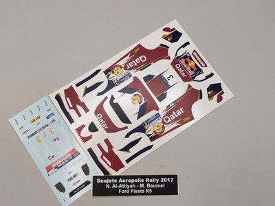 DECALS 1/43 Ford Fiesta R5 Nasser Al-Attiyah Seajets Acropolis Rally 2017