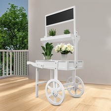 Wood Shelf Flower Pot Plant Stand Rack Garden Indoor Outdoor Patio w/ Blackboard