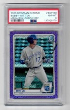2020 Bowman Chrome Mega Bobby Witt Jr Purple Refractor Card /250 PSA 8 NM-MT