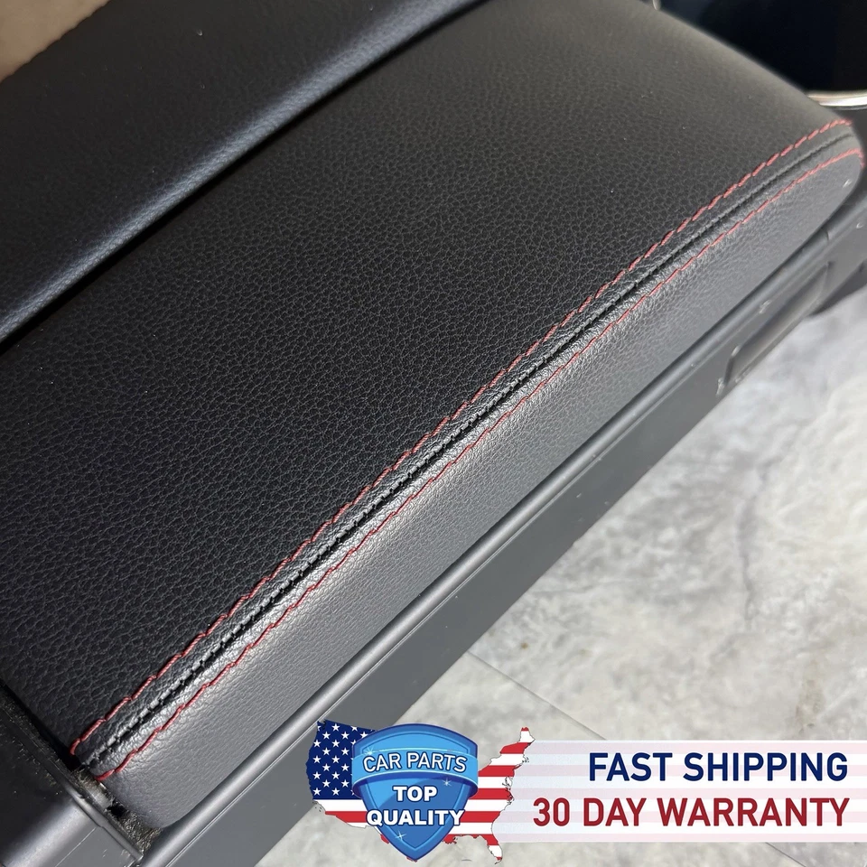08-14 Mercedes W204 C250 C300 C350 Center Console Armrest Black Red Stitching - Image 2 of 4