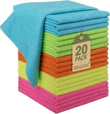 Microfiber Cleaning Cloth, 20 Pack Reusable Microfiber Towels for Cars Lint