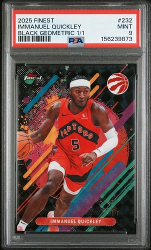 2025 TOPPS FINEST BLACK GEOMETRIC 1/1 #232 IMMANUEL QUICKLEY 1/1 PSA 9
