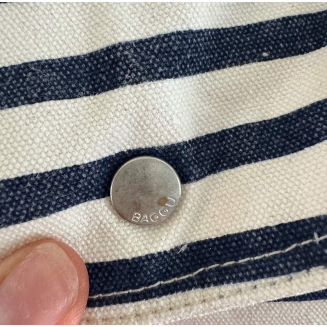 Baggu Blue White Cotton Canvas Sailor Stripe Backpack Sacre Coeur Nautical Boho Baggu Blue White Cotton Canvas Sailor Stripe Backpack Sacre  main image 4
