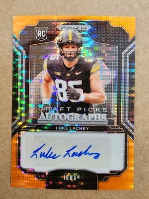 Luke Lachey 2025 Panini Prizm Draft Pick Picks Auto Orange Pulsar /75