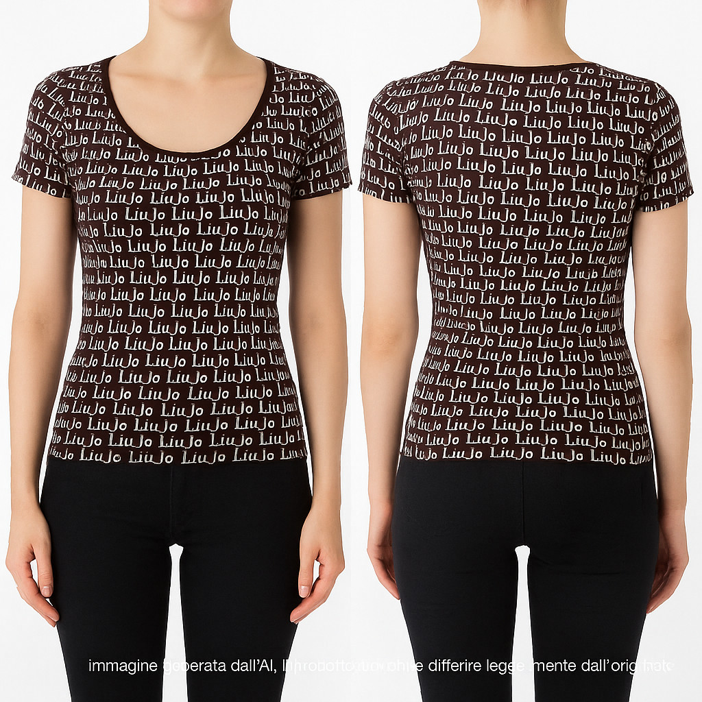 Liu Jo Mujer Camiseta Talla 3 M Mediana Marrón Ropa Interior Prenda para el t...