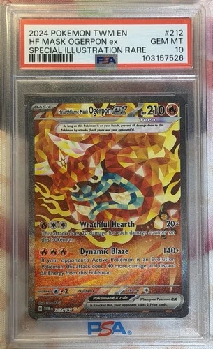 2024 Twilight Masquerade-Hearthflame SIR Mask Ogerpon ex 212/167 PSA 10