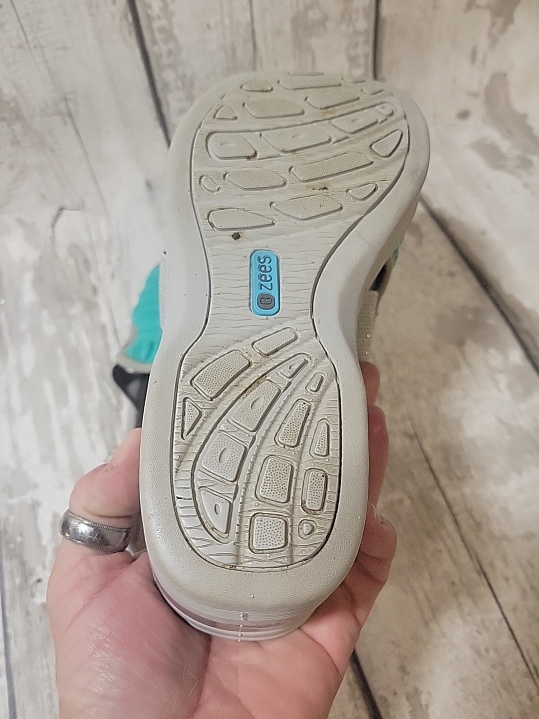 Bzees Devotion Slide Wedge Sandals Turquoise Open… - image 6