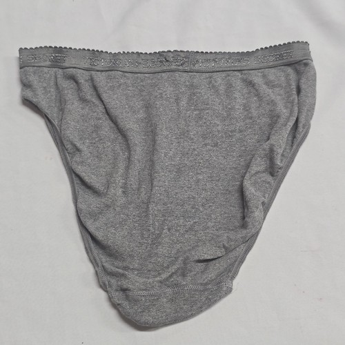 Y2K Victoria’s Secret vintage cotton high Leg brief panties L Gray 2002 READ - Picture 2 of 5