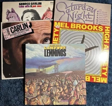 Lot Of 5 Classic Comedy Albums SNL Carlin Lemmings Mel Brooks Vinyl 