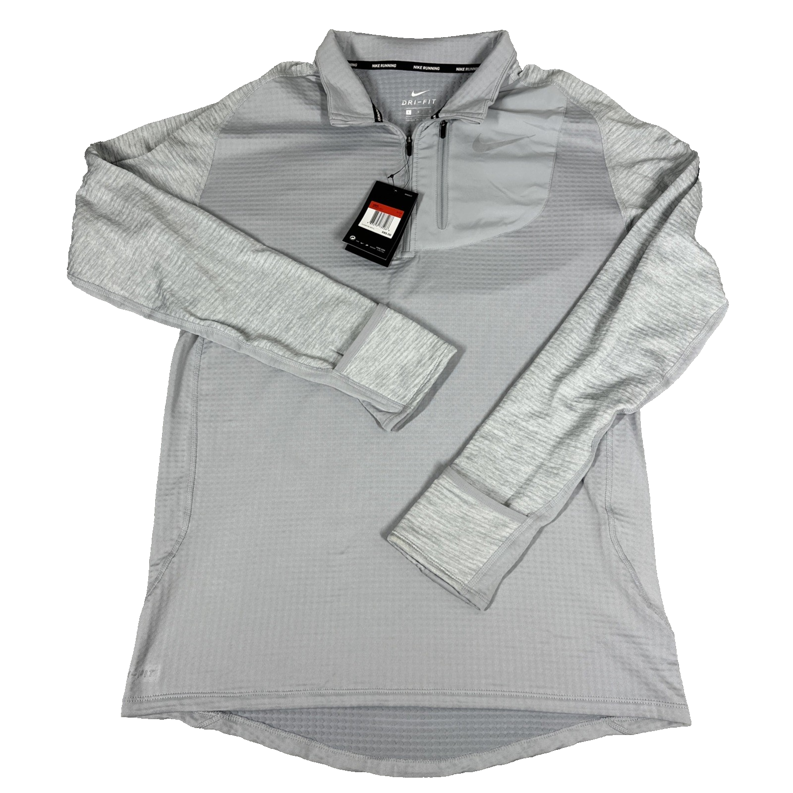 Nike Therma Dri-Fit Running 1/4 Zip Pullover Men's Large Gray NWT