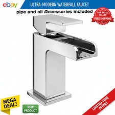 Basin Waterfall Bathroom Taps Chrome Mixer Bath Filler Shower Deck Tap Sets