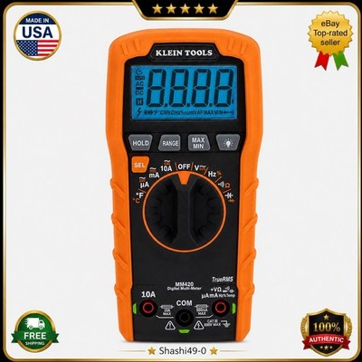 Klein Tools MM420 600V Digital Multimeter, TRMS Auto-Ranging, Temp - New  