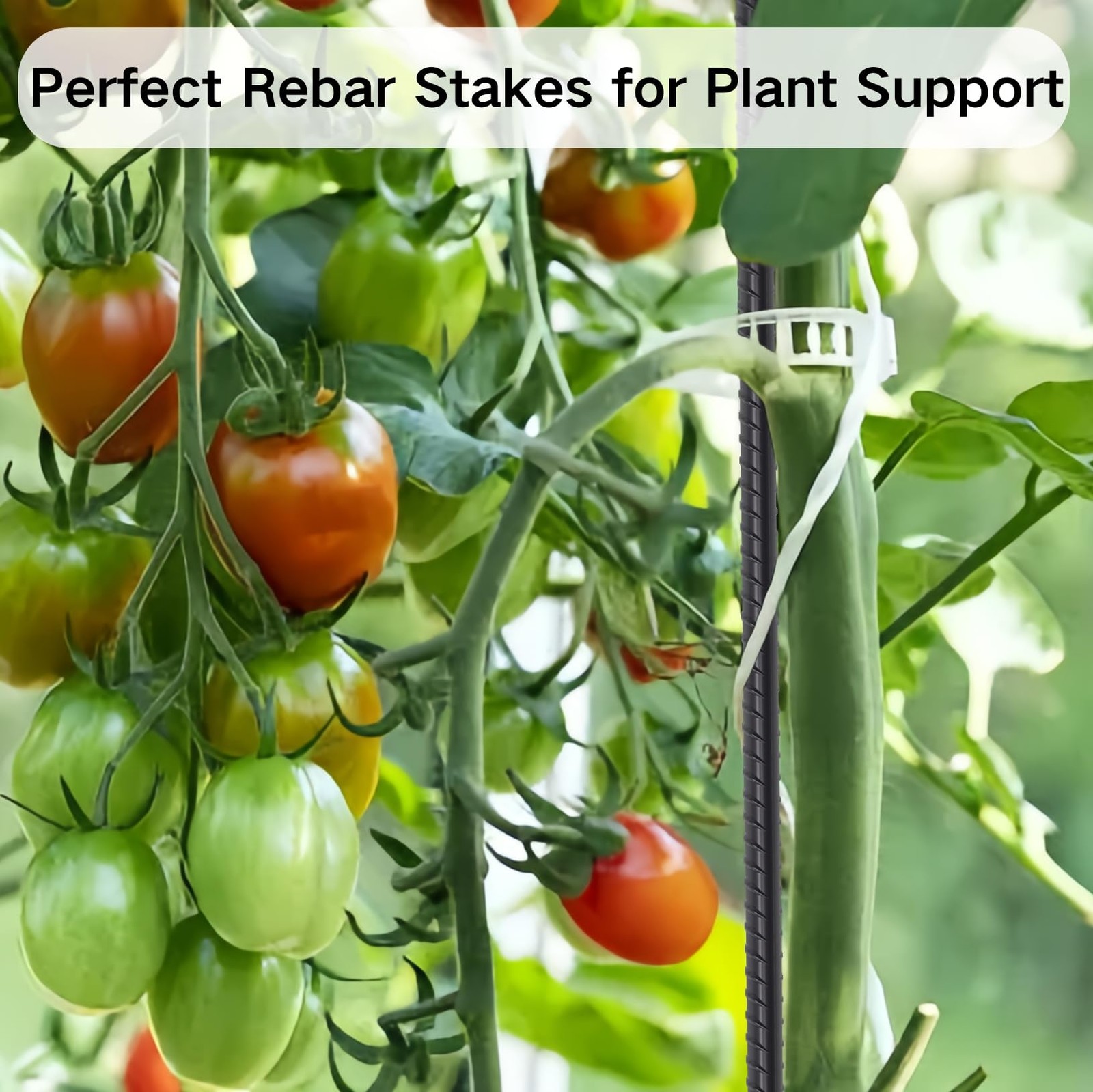 16 Inch Rebar Stakes 16 Pack Heavy Duty 3/8 Inch Diameter Ground Anchors, Lan...