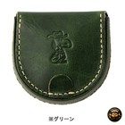 PEANUTS Snoopy Pouch Cowboy Series coin purse Green H7×W7.5×D2cm Cowhide leather